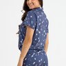 11 pijama curto americano feminino de microfibra azul astronauta