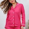 05 pijama longo americano feminino algodao pa rosa forte