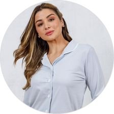 03 pijama longo americano feminino algodao pa azul bebe