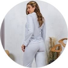 04 pijama longo americano feminino algodao pa azul bebe