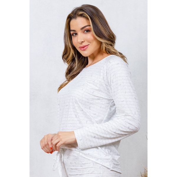 08 pijama longo microfibra feminino slim listra off white