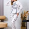 06 pijama longo plush boucle feminino longo estampa de gato off