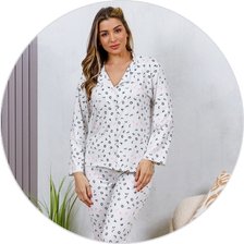 02 pijama longo americano microfibra botao love off