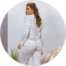 03 pijama longo americano microfibra botao love off
