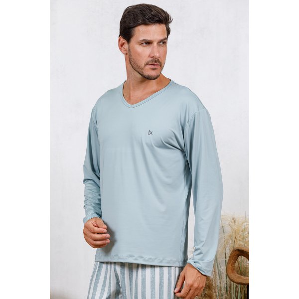 comprar online pijama masculino fofuxa microfibra longo inverno calca pijamas