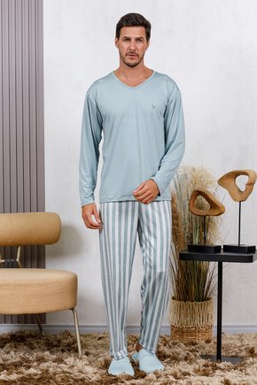 comprar online pijama masculino fofuxa microfibra longo inverno calca pijamas frente