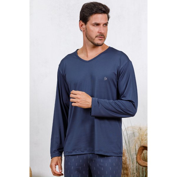 comprar online pijama masculino fofuxa microfibra longo inverno calca pijamas