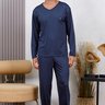 Pijama Longo Masculino Microfibra Inverno Azul Noite Liso