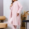 05 roupao longo feminino plush boucle rosa inverno
