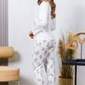06 pijama longo feminino microfibra flanelado boneco de neve branco