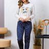 Pijama Longo Feminino Microfibra Flanelado Estampa Urso