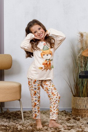 08 pijama longo infantil microfibra flanelado feminino rapoza