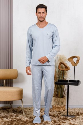 comprar pijama classicoazul masculino inverno longo flanelado online frente 3166 ha
