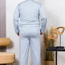 05 pijama longo masculino microfibra flanelado plus size azul claro