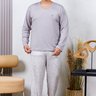 04 pijama longo masculino microfibra plus size de inverno cinza