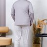 05 pijama longo masculino microfibra plus size de inverno cinza