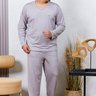 06 pijama longo masculino microfibra plus size de inverno cinza