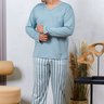 05 pijama longo masculino microfibra plus size de inverno verde