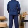 03 pijama longo masculino microfibra plus size de inverno azul noite