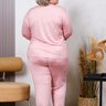 05 pijama longo plus size feminino microfibra detalhe em renda rosa sofisticado