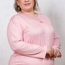 07 pijama longo plus size feminino microfibra detalhe em renda rosa sofisticado