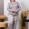 06 pijama longo rendado feminino plus size microfibra cinza orquidea