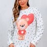 02 pijama longo plush urso coracao estampado