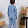 02 pijama longo masculino infantil plush boucle azul
