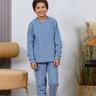 04 pijama longo masculino infantil plush boucle azul