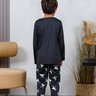 05 pijama longo infantil preto quentinho estampa dinossauro