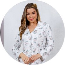 01 pijama longo microfibra termico flanelado botao off estampa boneco de neve