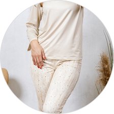 01 pijama longo feminino microfibra flanelado bege sofisticado