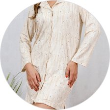 02 camisao microfibra termico flanelado com aberturas de botao bege