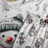 04 pijama longo feminino microfibra termico flanelado boneco de neve branco
