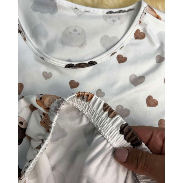 03 pijama longo feminino microfibra flanelado termico estampa de urso off longo