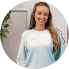 02 pijama longo feminino plush botone quentinho inverno azul flor