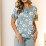 07 pijama microfibra curto feminino de renda com bermuda verde flor