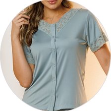 04 pijama longo microfibra feminino longo botao meia estacao verde flor