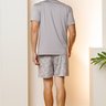 04 pijama masculino curto de microfibra cinza