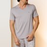 07 pijama masculino curto de microfibra cinza