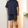 04 pijama curto masculino plus size microfibra calcao estampado azul marinho