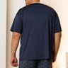05 pijama curto masculino plus size microfibra calcao estampado azul marinho