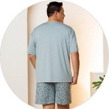 03 pijama curto masculino plus size microfibra verde
