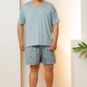 05 pijama curto masculino plus size microfibra verde