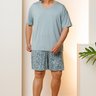 Pijama Curto Masculino Plus Size Microfibra Verde