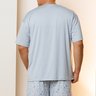 08 pijama curto masculino plus size microfibra calcao estampado azul claro