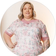 04 pijama curto feminino microfibra rendado de bermuda plus size rosa flor