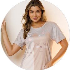 02 pijama curto microfibra feminino calcao verao estampado