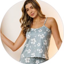 02 pijama curto short doll feminino microfibra de alcinha soltinho verde flor