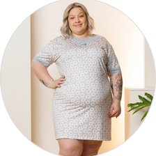 11 camisola curta feminina microfibra plus size de renda azul ceu